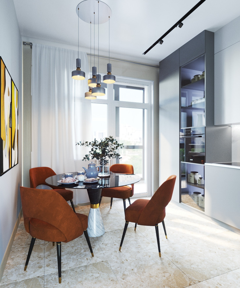 Кухня с балконом с ремонтом от застройщика