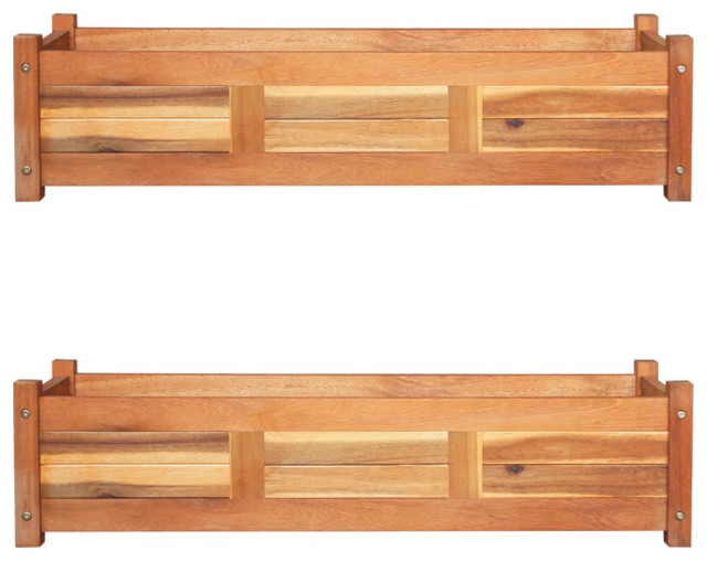 vidaXL Raised Garden Beds Raised Flower Beds Plant Boxes 2 pcs Solid
