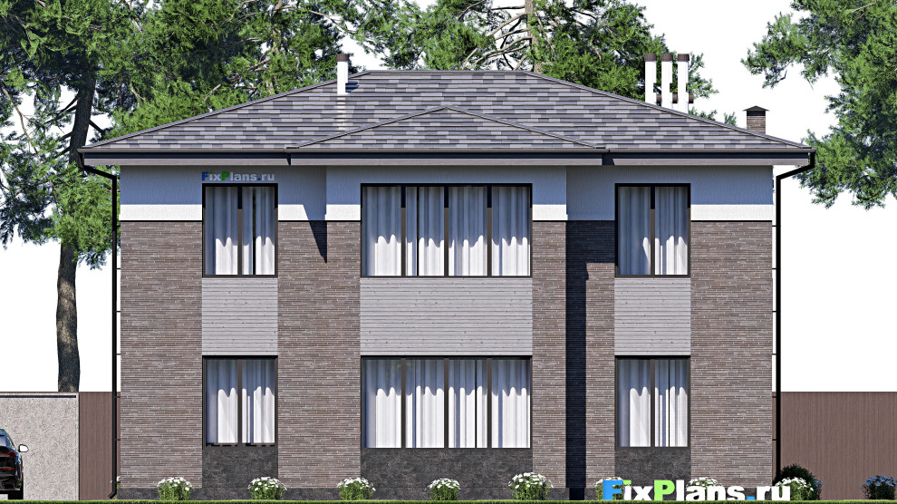 Проект двухэтажного дома 14х14 м S215м2 F-17657