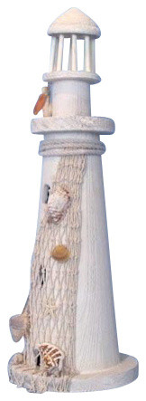 Wooden Pelican and Net Lighthouse, Small 15"