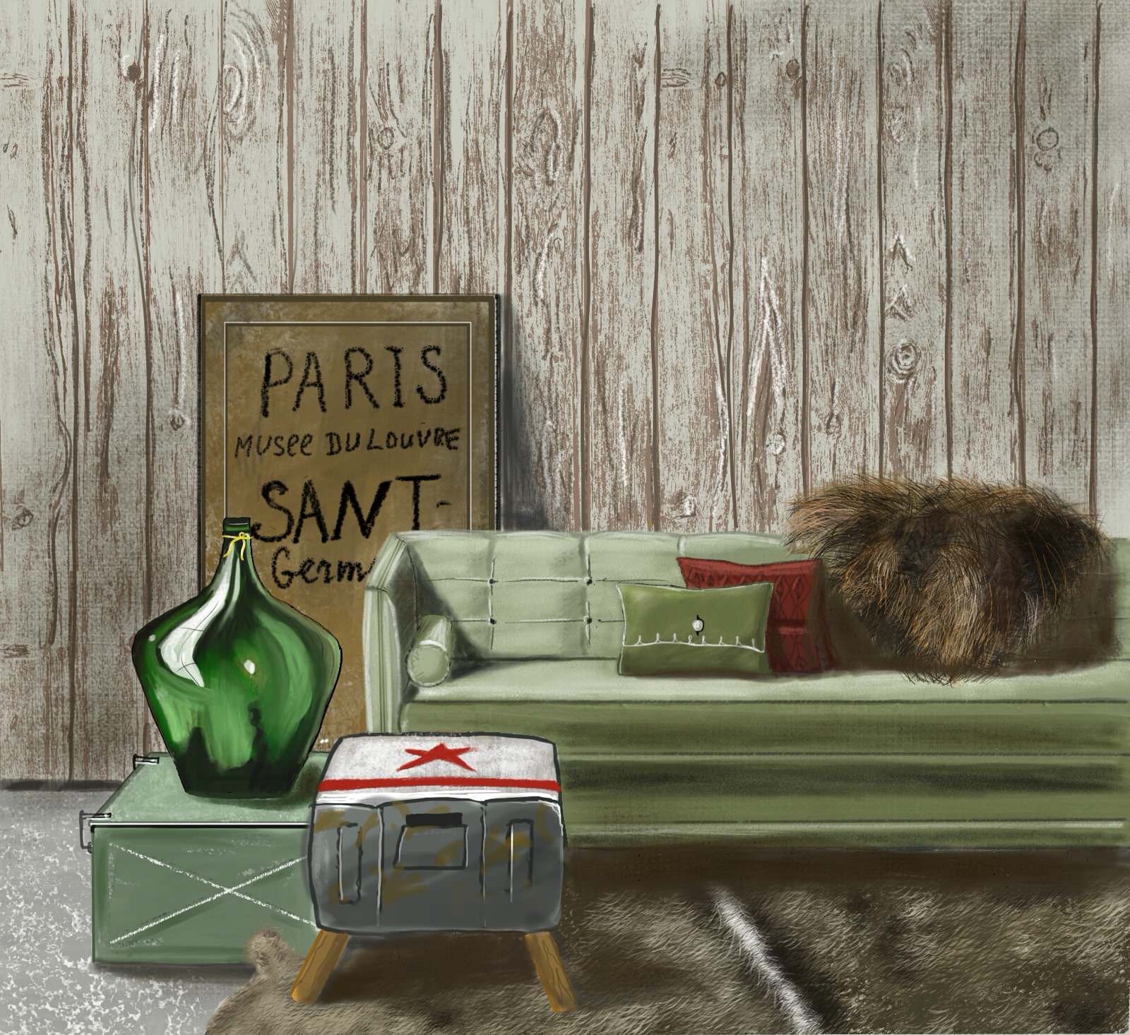 Визуализация гостиной