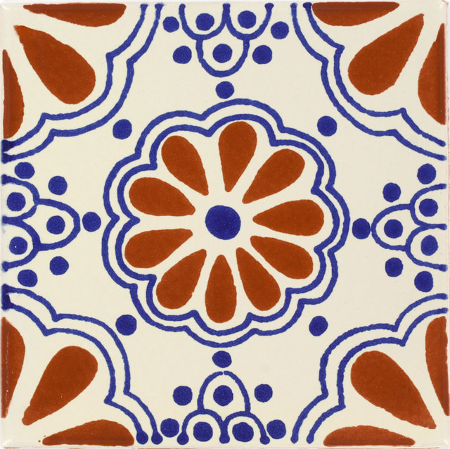 Tierra Y Fuego Handmade Ceramic Tile 4 25x4 25 Terra Cotta Blue Tierra Y Fuego Handmade Ceramic Tile 4 25x4 25 Terra Cotta Blue