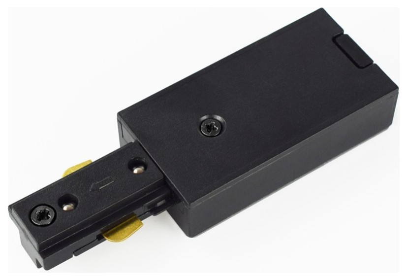 Elitco Lighting Plastic Track Section End Feed Connector in Matte Black