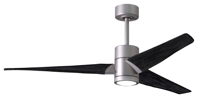 Super Janet 60" Ceiling Fan, LED Light Kit, Brushed Nickel/Matte Black