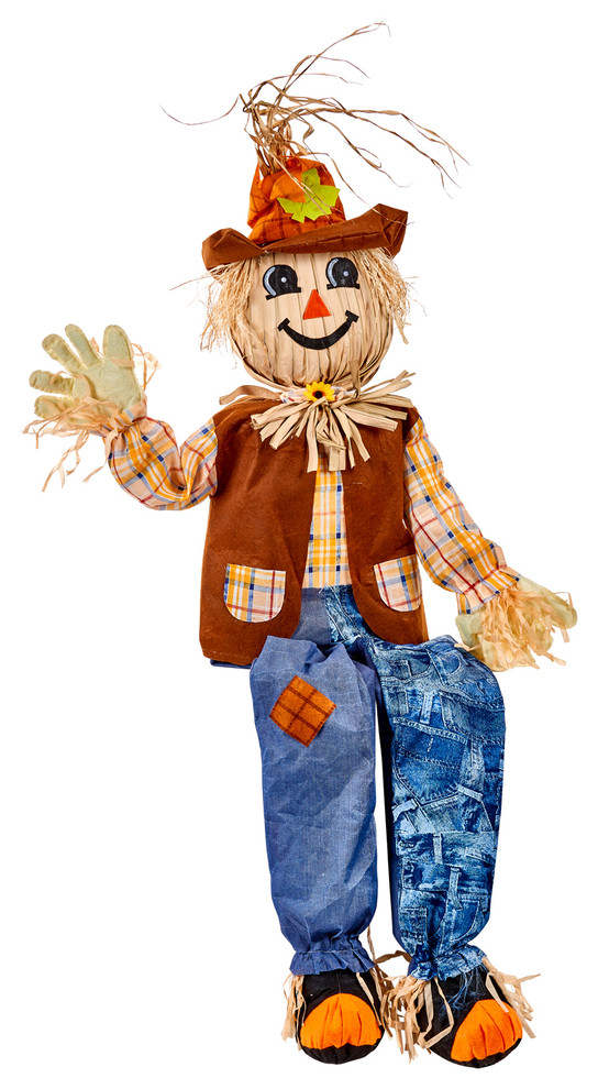 60" Sitting Scarecrow Traditional Holiday Accents And Figurines by WORTH IMPORTS Houzz