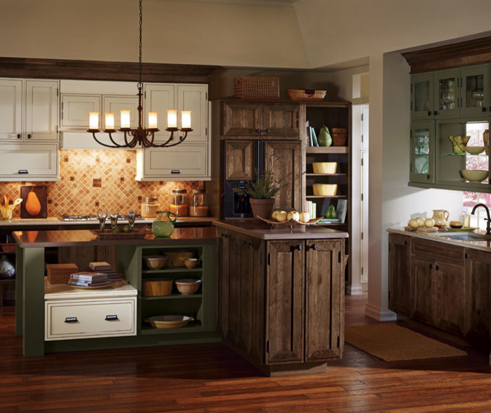 Example of a mountain style kitchen design in Denver