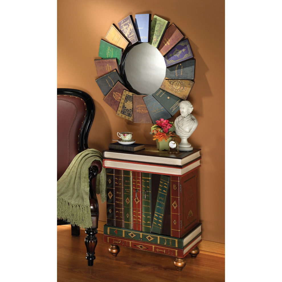 Lord Byron's Compendium of Books Metal Wall Mirror