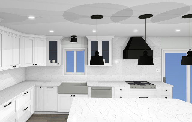 Oak Forest Split Level transitional-rendering