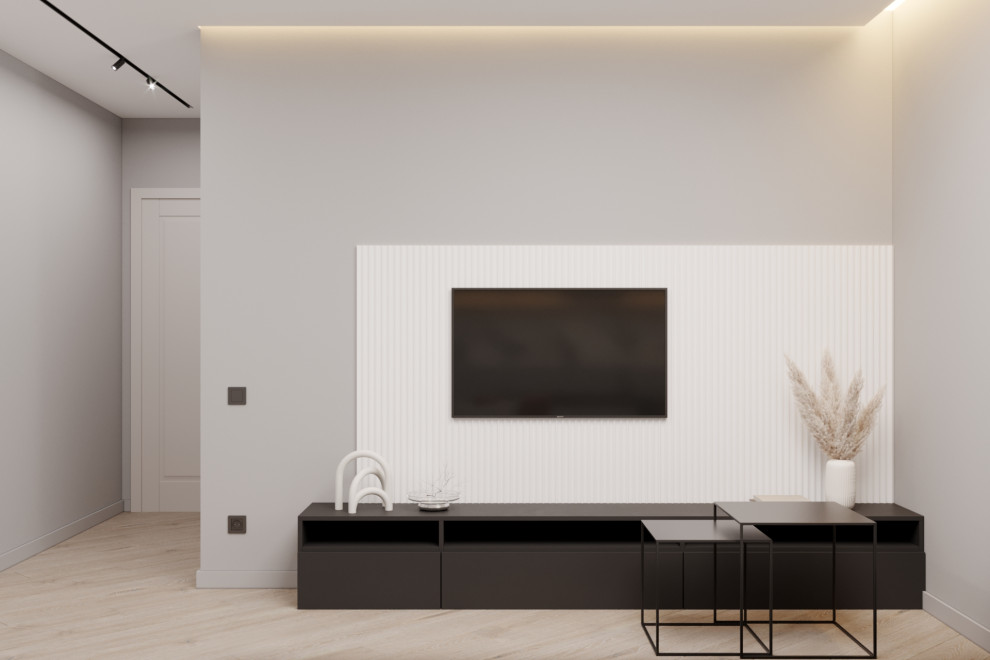 Дизайн кухни-гостиной в ЖК Ньютон