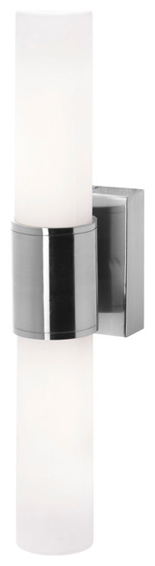 Brushed Steel Aqueous 2 Light Wall Sconce