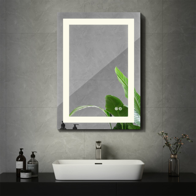 Frameless LED Bathroom Vanity Mirror With Defogger Dimmer Modern