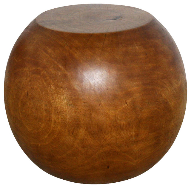 Sustainable Mango Wood Ball End Table Livos Oak Oil Finish Sustainable Mango Wood Ball End Table Livos Oak Oil Finish