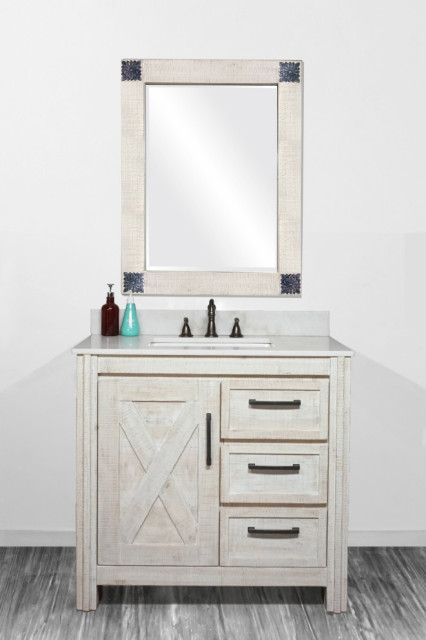 Special Edition Solid Fir Wood Bathroom Vanity, Sawed Pattern With ...