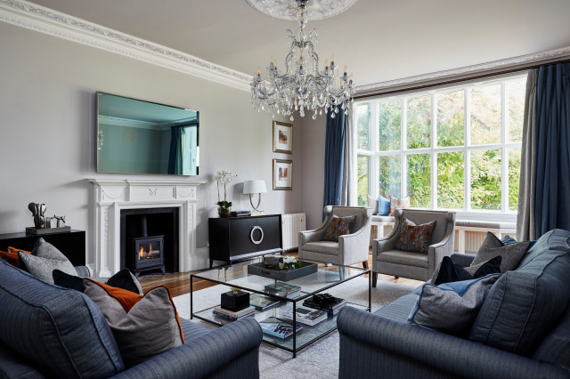 Period Property, Edgbaston nyklassisk-vardagsrum