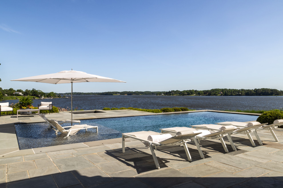 Transitional pool photo in Baltimore