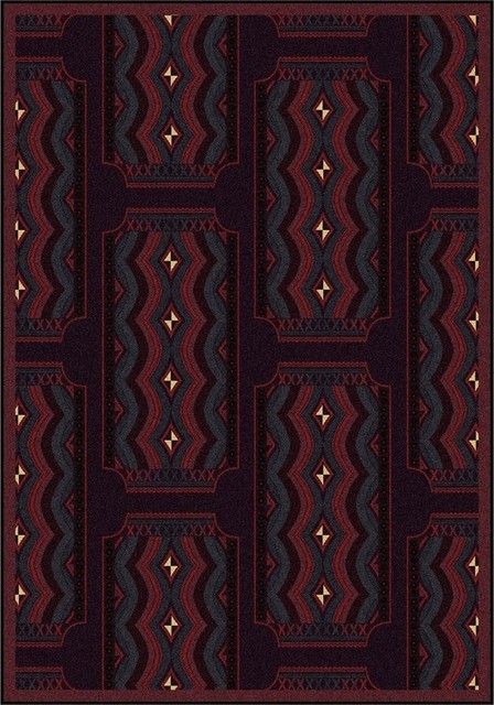 Any Day Matinee, Theater Area Rug, Deco Ticket, 7'8"X10'9", Burgundy