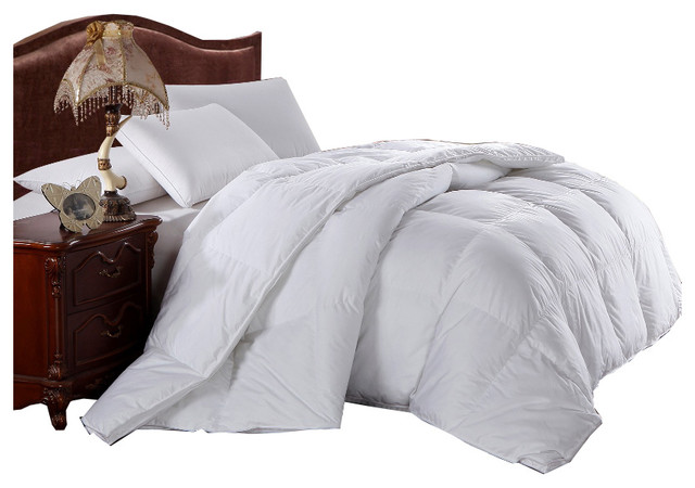 100 Cotton Solid Shell All Seasons Down Comforter Contemporary