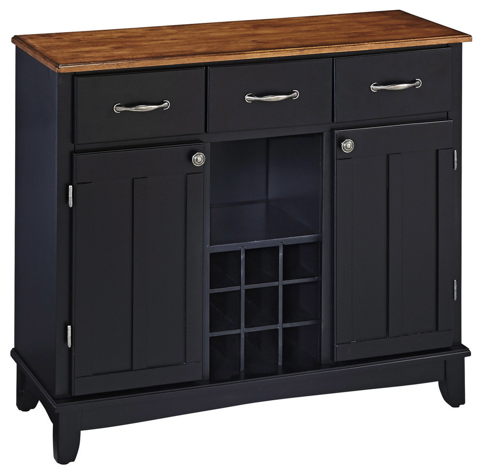 Homestyles Buffet of Buffets Wood Buffet in Black Transitional