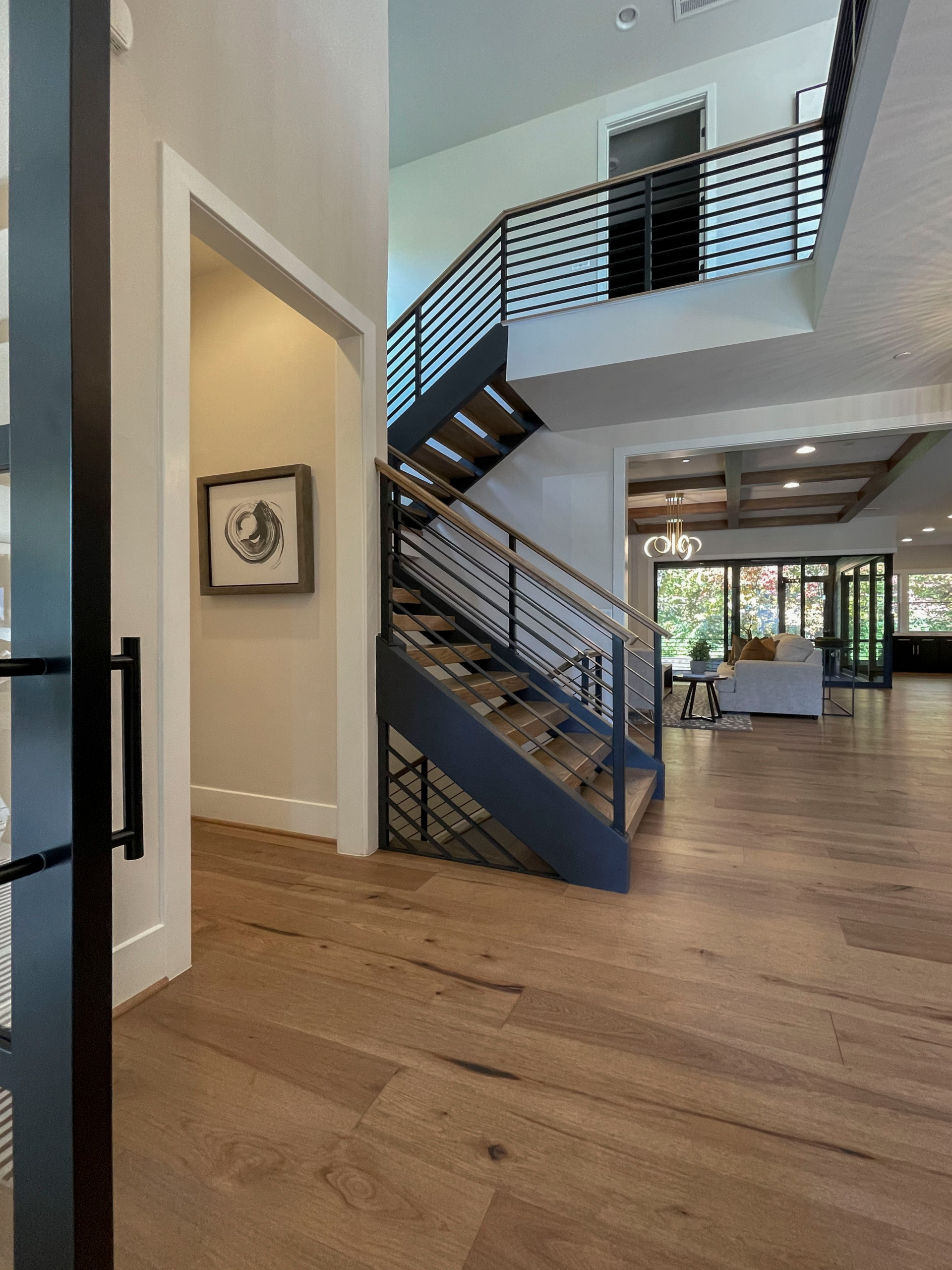 113_Floating Straight- Stringers with No Risers in Contemporary Home, Bethesda M
