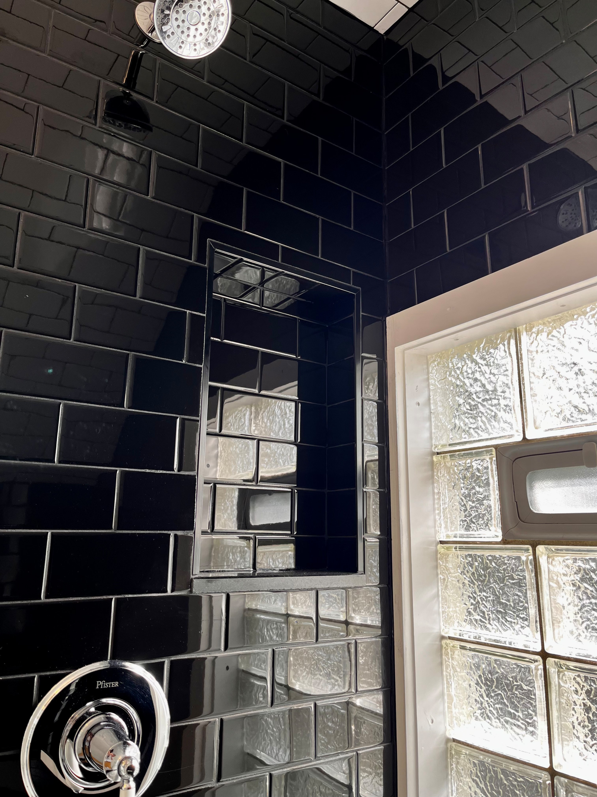 Black subway tile