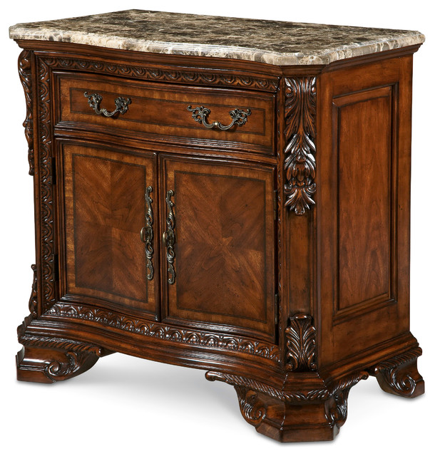 A.R.T. Home Furnishings Old World Marble Top Nightstand