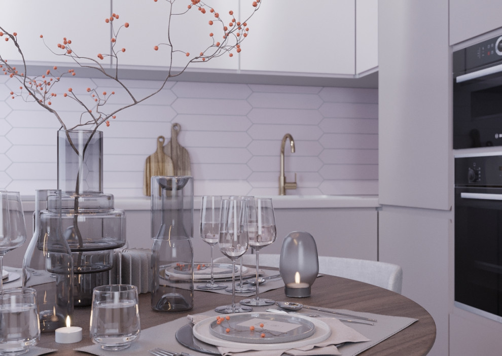 Dusty Rose Living Room & Kitchen