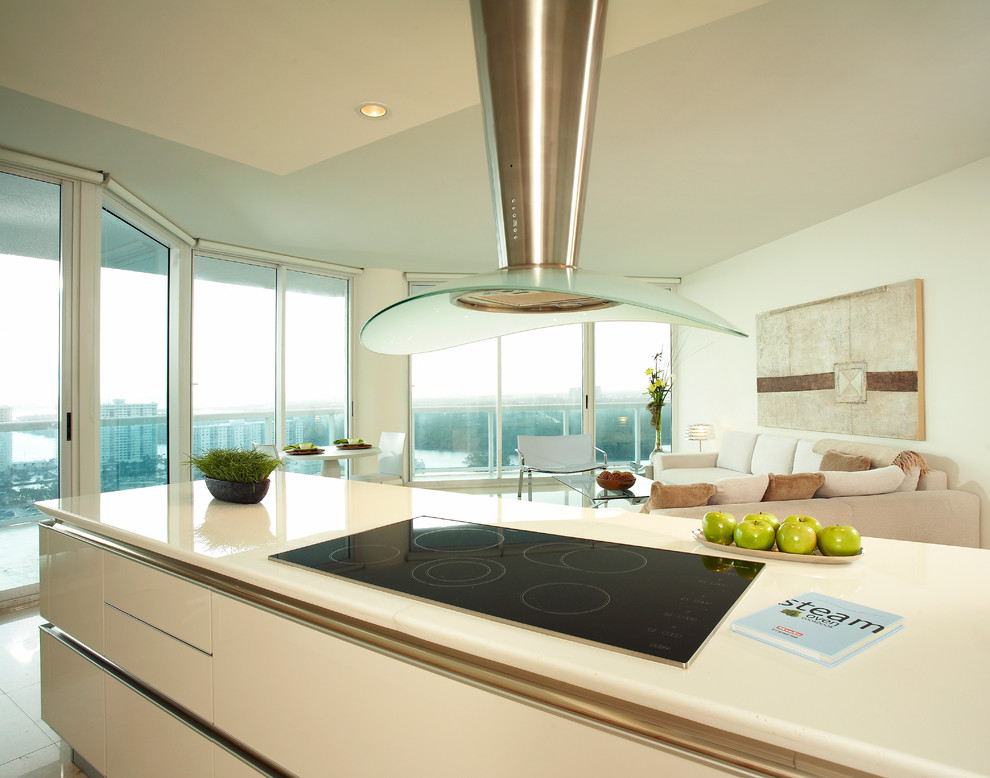 Photo of a modern kitchen in Miami.