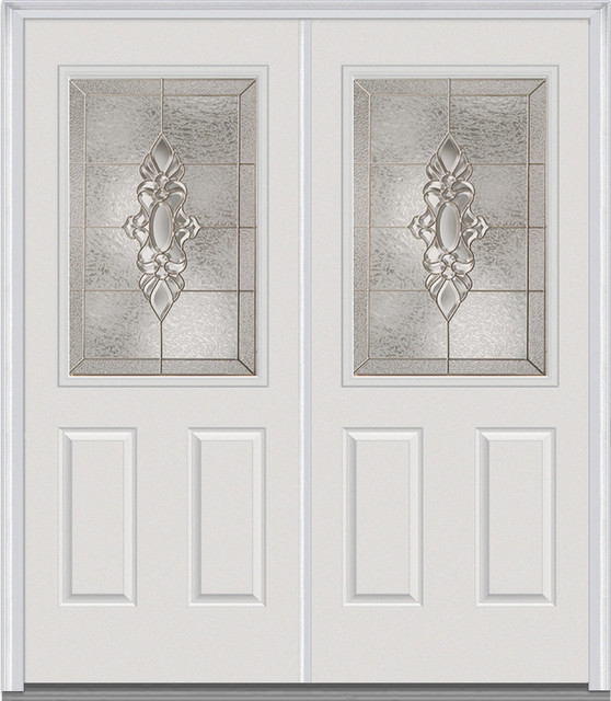 Heirloom Master 1/2 Lite 2-Panel Fiberglass Double Door 66"x81.75" LH In-Swing