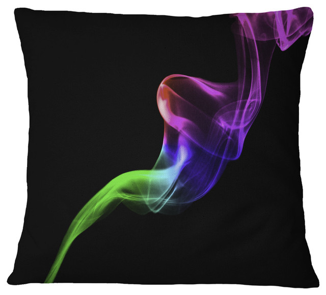 in Sofa Throw Pillow 18 in Designart CU14165-18-18 Colorful Fractal Fire Design on Black Abstract Cushion Cover for Living Room x 18 in