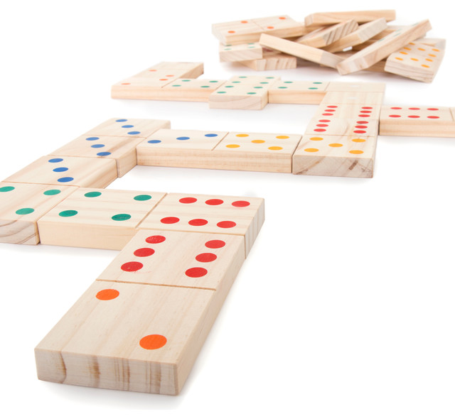 - the little white company Wooden Dominoes Tile Games Dominoes Children's Dominoes Vintage Childrens Wood Dominoes Wood Dominoes