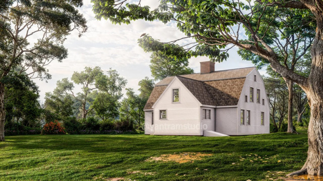 Stunning 3D Architectural Visualization for a Barn House in Munich lantlig-foerraad