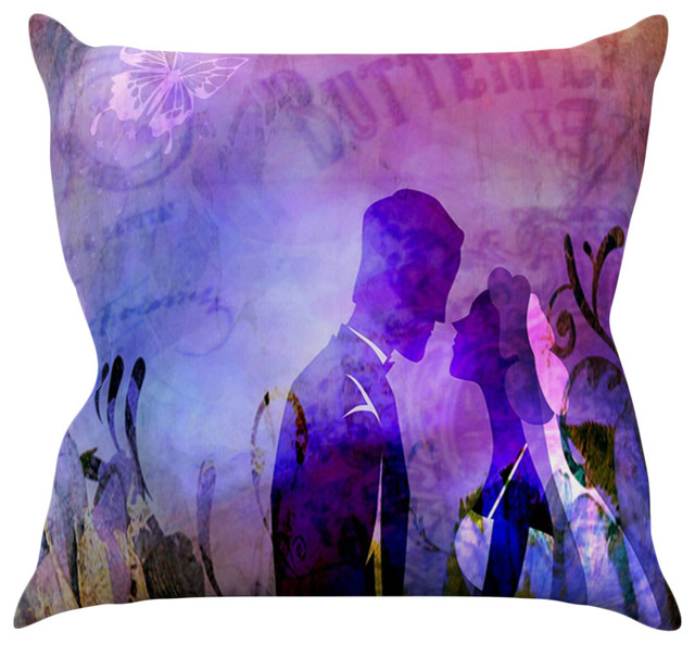 AlyZen Moonshadow "Couple In Love" Purple Pink Throw Pillow