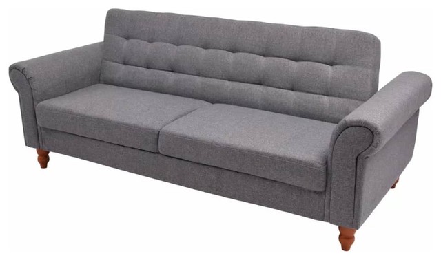 Vidaxl Convertible Sofa Bed Fabric Gray Couch Daybed Futon Sleeper Chester