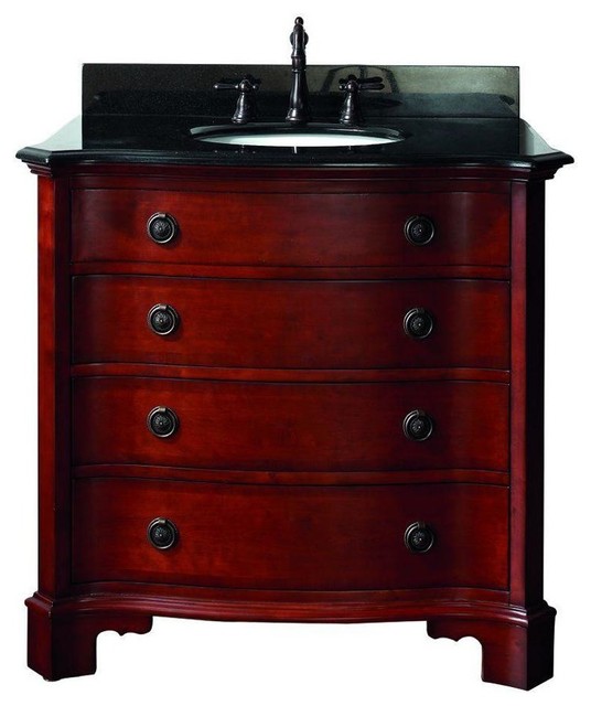 Pegasus Chelsea 36 In Vanity With Granite Top Black Pegasus Chelsea 36 In Vanity With Granite Top Black Chestnut Traditional