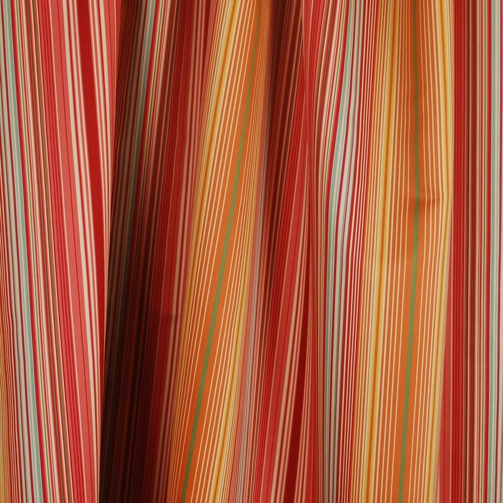 Waverly Serene Stripe Papaya Drapery Fabric