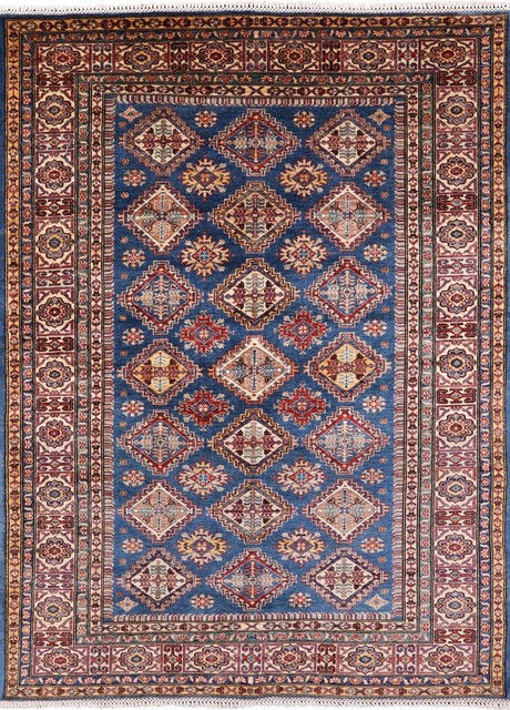 2'x3' Red Color Traditional Design Kazak Silk 60x90 Hand-Knotted Oriental Rug 