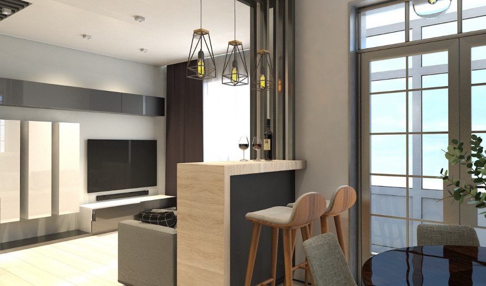 Дизайн проект в стиле  Хай тек  96 кв.м