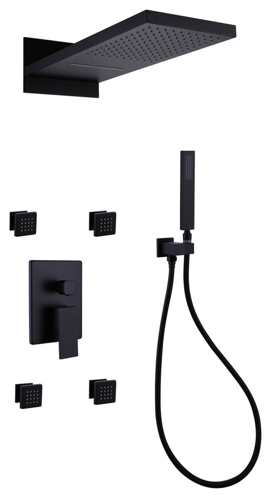 Luxury Pressure Balanced Waterfall Shower System with Hand Shower