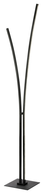 34w Floor Lamp Matte Black W White Acrylic Diffuser Modern Floor Lamps By Beyond Design