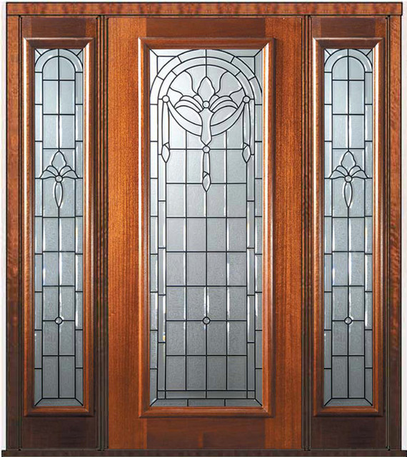 Prehung Sidelights Door 80 Wood Mahogany Palacio Full Lite Glass ...