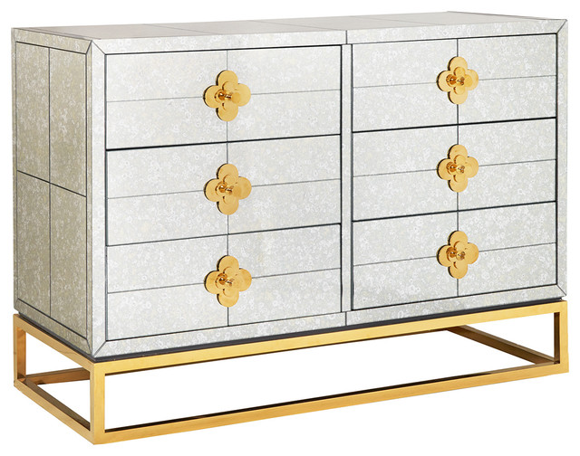 Delphine Six Drawer Dresser Contemporary Dressers By