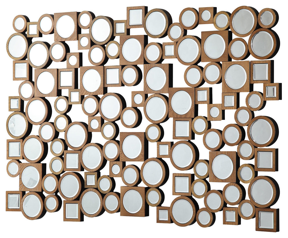 Accent Mirrors Collage Style Mirror With Round and Square Shapes