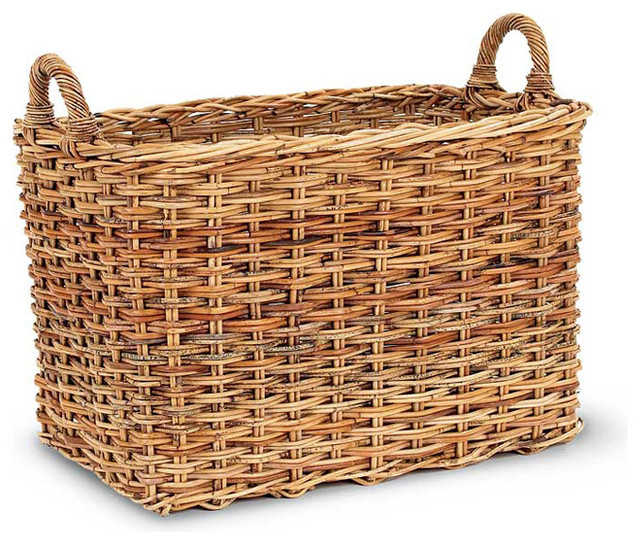 French Country Rattan Mud Room Basket - Farmhouse - Baskets - by Hudson ...