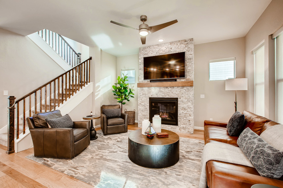 Transitional home design photo in Denver