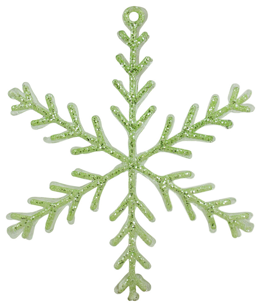 Pastel Dreams Soft Glittered Snowflake Christmas Ornament Green 8 75 Contemporary Christmas Ornaments By Northlight Seasonal