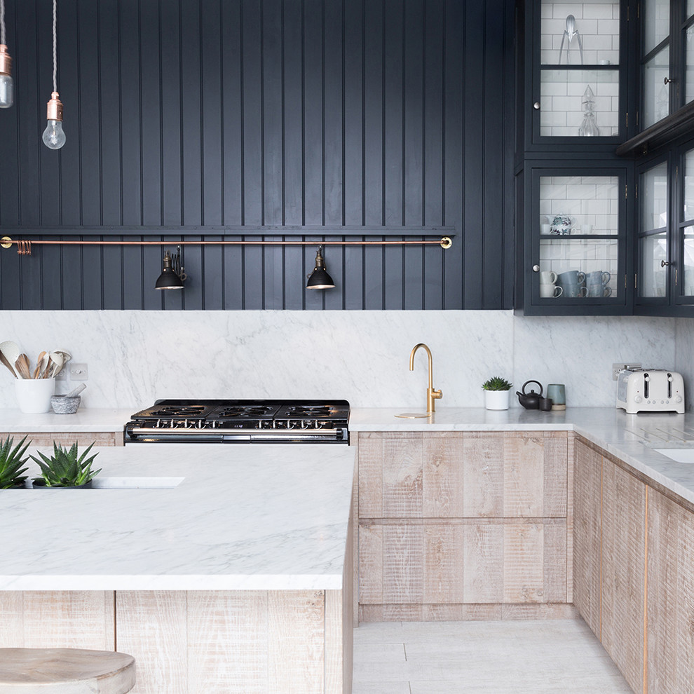 Photo of a scandinavian kitchen in Melbourne.