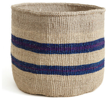 Blue and Purple Striped Basket