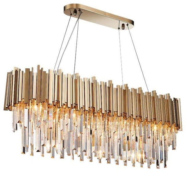 Gio Gold Plated Kitchen Island Lighting, Contemporary Island Lighting Fixtures