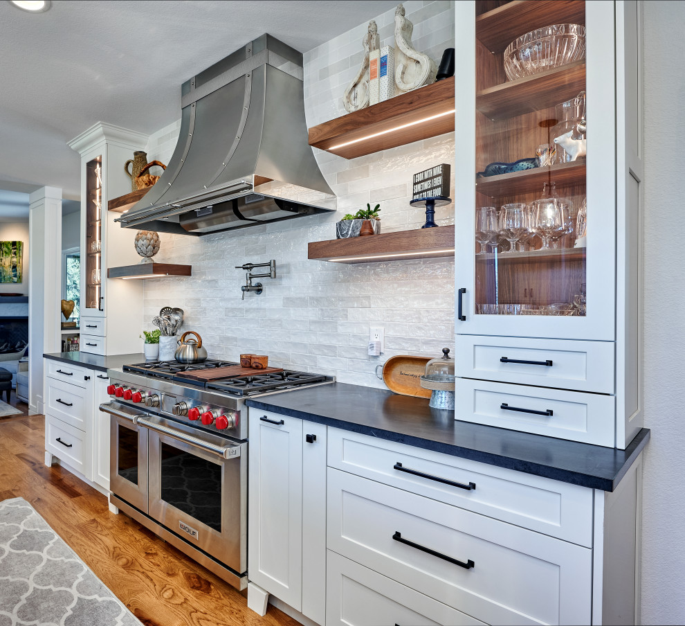 Transitional home design photo in Denver