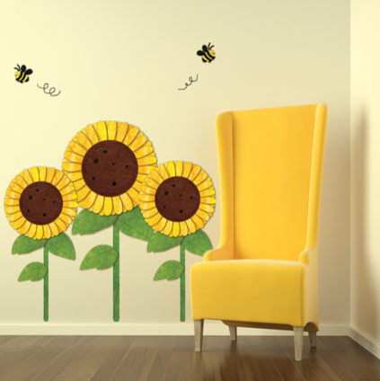 Sunflowers and Bees Wall Stickers